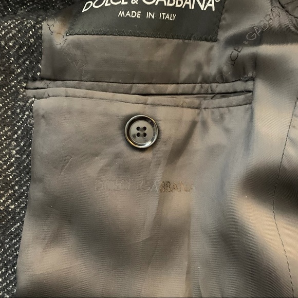 Dolce & Gabbana Men’s Single Breasted Wool Blend coat - charcoal Gray - Picture 5 of 16